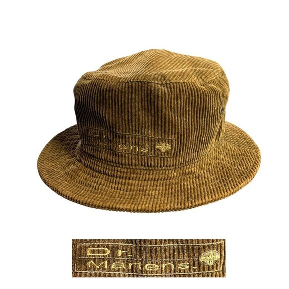 DR. MARTENS Vintage 90s Corduroy Embroidered Bucket Hat - Picture 1 of 10